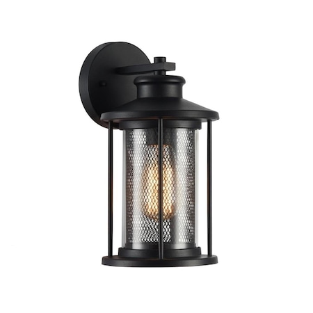 Chloe Lighting 11 in. Tall Crichton Transitional 1 Light Textured Black Outdoor Wall Sconce CH22071BK11-OD1